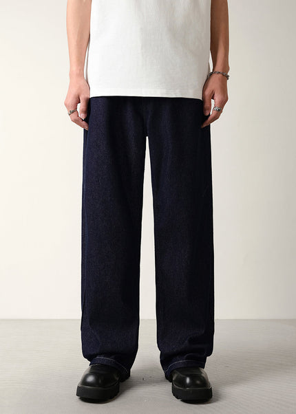 Blue Natural Drape Wide-Leg Jeans Men’s Casual Pants - 28 / Black - Men’s Jeans