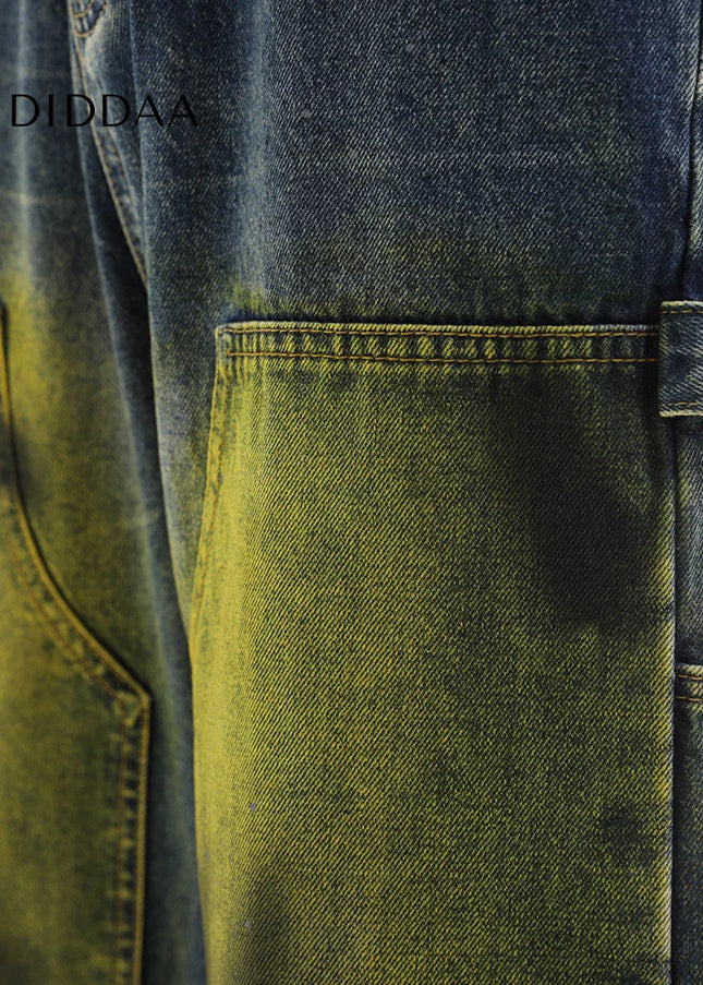 Blue Niche Design Loose Wide Leg Hip-Hop Jeans - Men’s Jeans