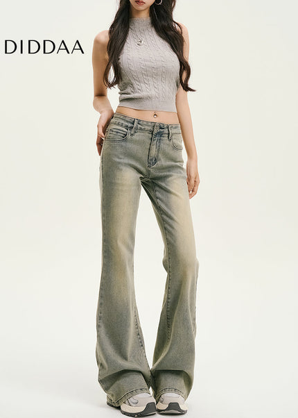 Blue Non-Sticky Bootcut Jeans for Women Retro Style - Women’s Jeans