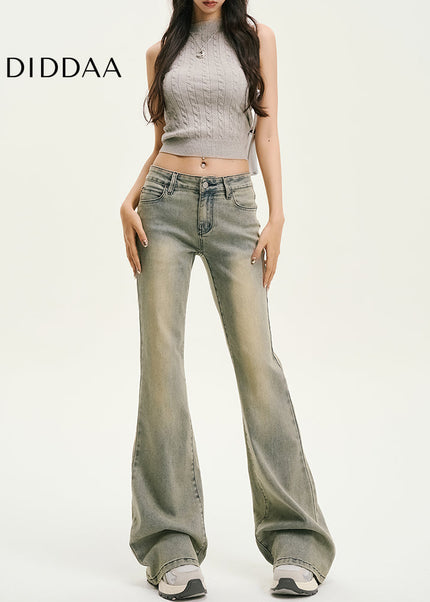 Blue Non-Sticky Bootcut Jeans for Women Retro Style - Women’s Jeans