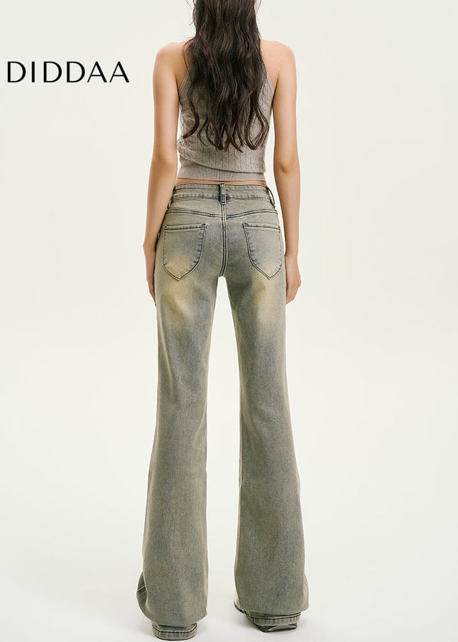 Blue Non-Sticky Bootcut Jeans for Women Retro Style - Women’s Jeans