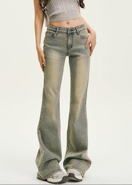 Blue Non-Sticky Bootcut Jeans for Women Retro Style - Women’s Jeans