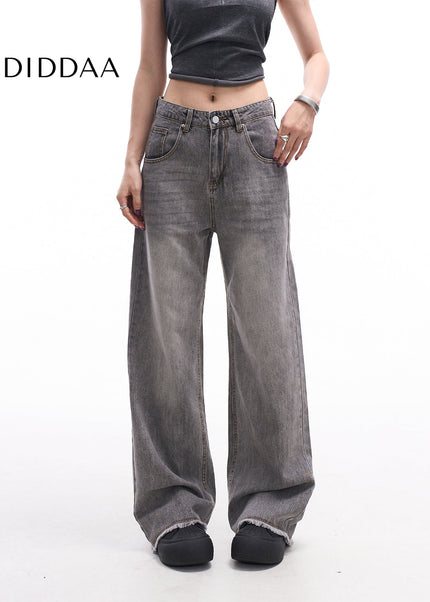 Blue Nostalgic Retro High Waist Wide-Leg Pants - Women’s Jeans
