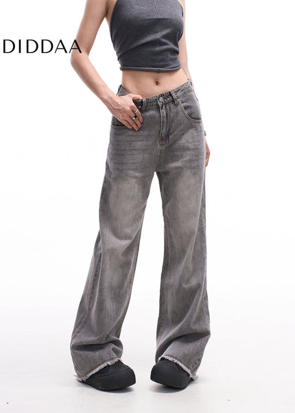 Blue Nostalgic Retro High Waist Wide-Leg Pants - Women’s Jeans