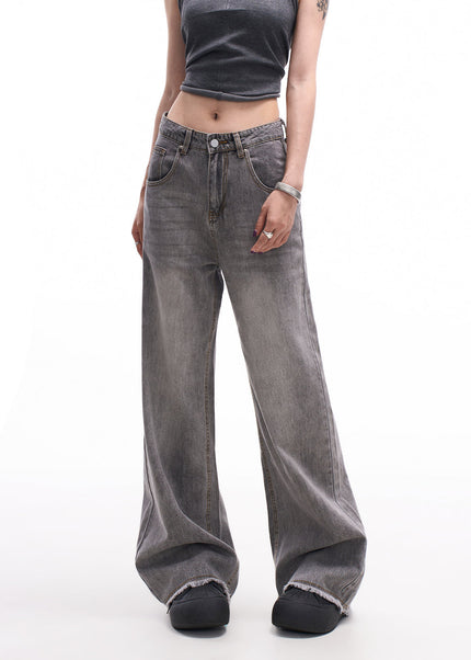 Blue Nostalgic Retro High Waist Wide-Leg Pants - Women’s Jeans