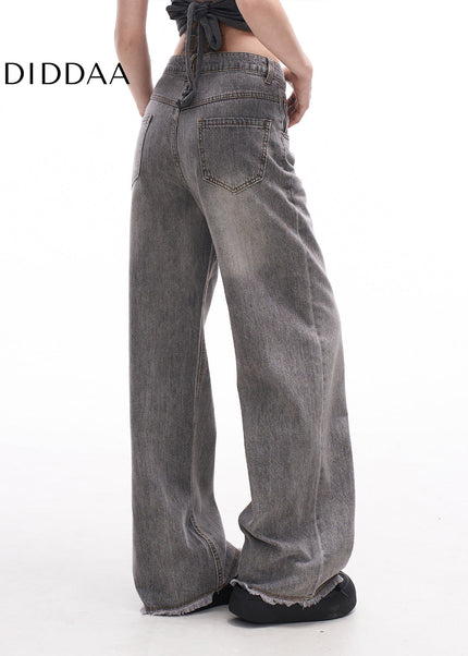 Blue Nostalgic Retro High Waist Wide-Leg Pants - Women’s Jeans
