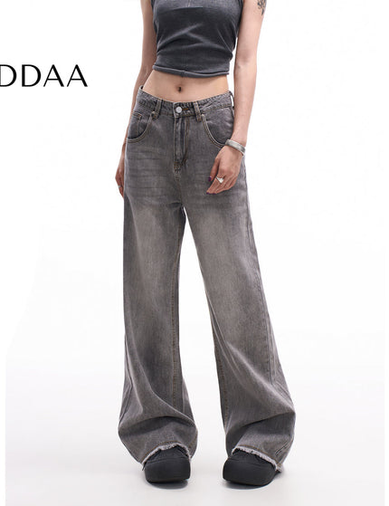 Blue Nostalgic Retro High Waist Wide-Leg Pants - XS / Grey - Women’s Jeans