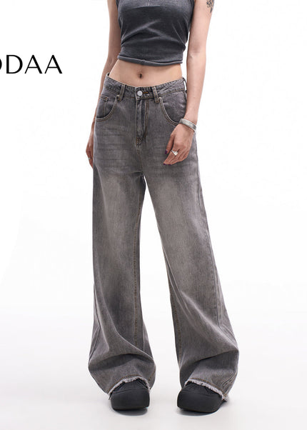 Blue Nostalgic Retro High Waist Wide-Leg Pants - XS / Grey - Women’s Jeans