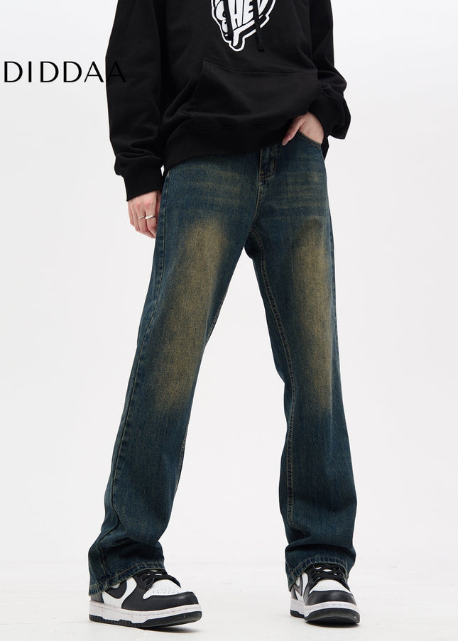 Blue Nostalgic Vintage Loose Bootcut Jeans for All - Men’s Jeans