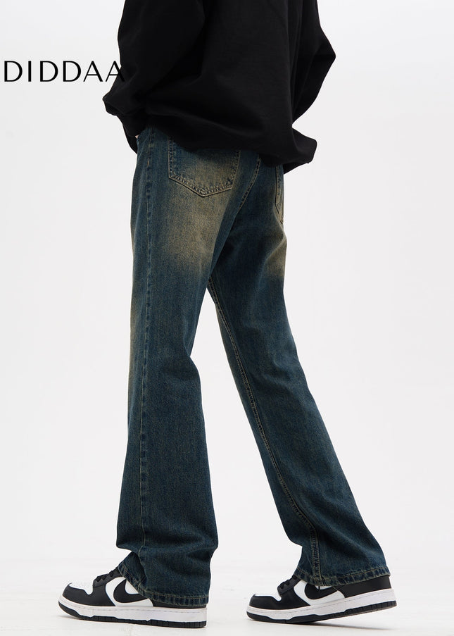 Blue Nostalgic Vintage Loose Bootcut Jeans for All - Men’s Jeans
