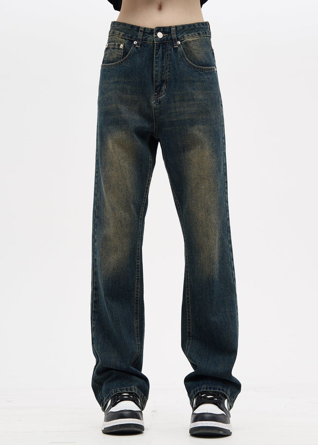 Blue Nostalgic Vintage Loose Bootcut Jeans for All - Men’s Jeans