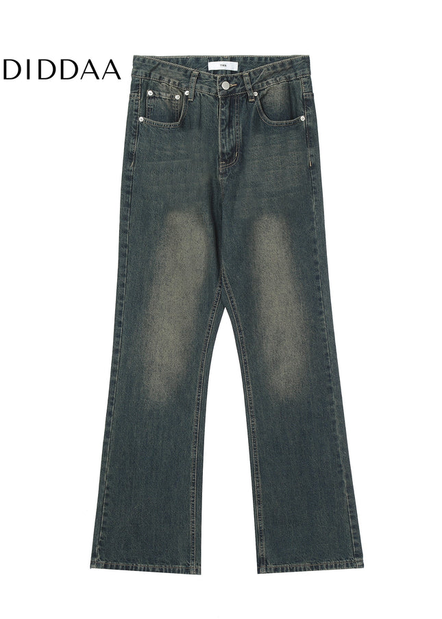Blue Nostalgic Vintage Loose Bootcut Jeans for All - Men’s Jeans
