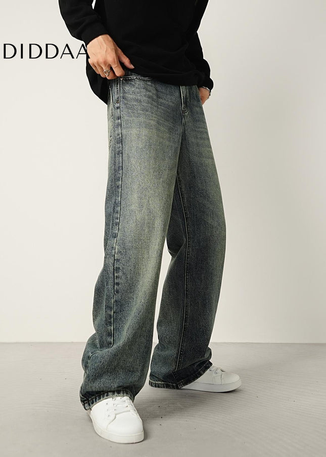 Blue Nostalgic Wash Loose-Fit Wide-Leg Jeans - Men’s Jeans