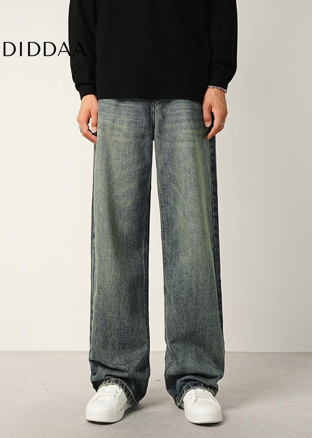 Blue Nostalgic Wash Loose-Fit Wide-Leg Jeans - Men’s Jeans