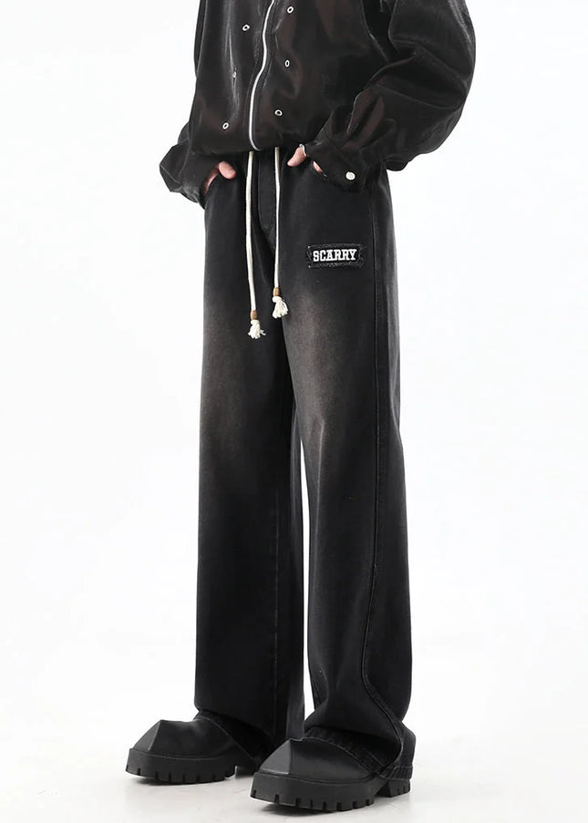 Blue Patch Embroidered Straight-Leg Jeans - Men’s Jeans