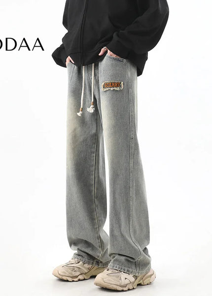 Blue Patch Embroidered Straight-Leg Jeans - S / Blue - Men’s Jeans