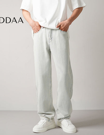 Blue Premium Lyocell Stretch Loose Straight-Leg Jeans - 28 / Blue - Men’s Jeans