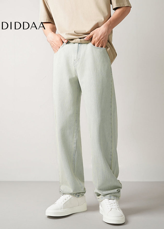 Blue Premium Lyocell Stretch Loose Straight-Leg Jeans - Men’s Jeans