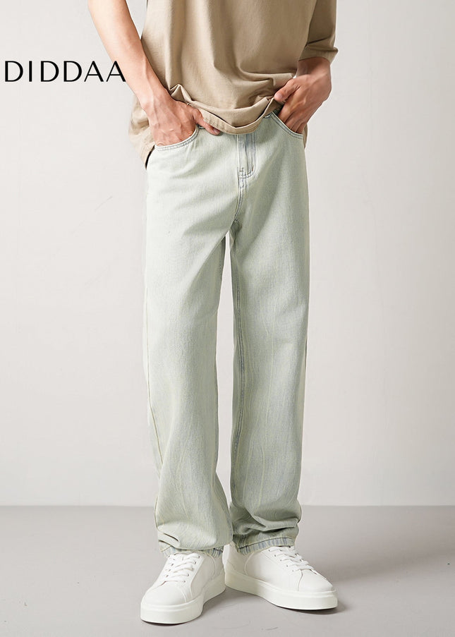 Blue Premium Lyocell Stretch Loose Straight-Leg Jeans - Men’s Jeans