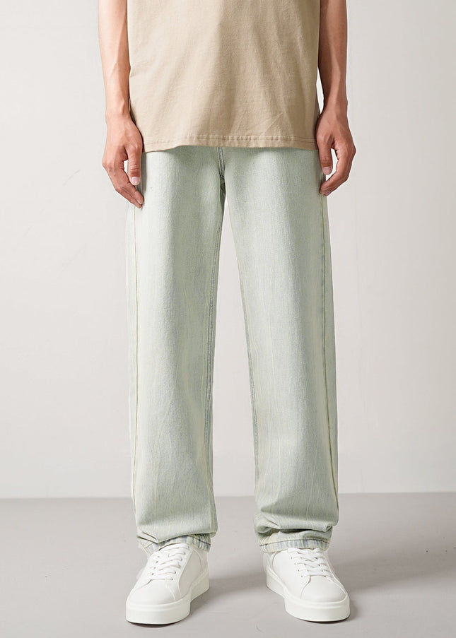 Blue Premium Lyocell Stretch Loose Straight-Leg Jeans - Men’s Jeans