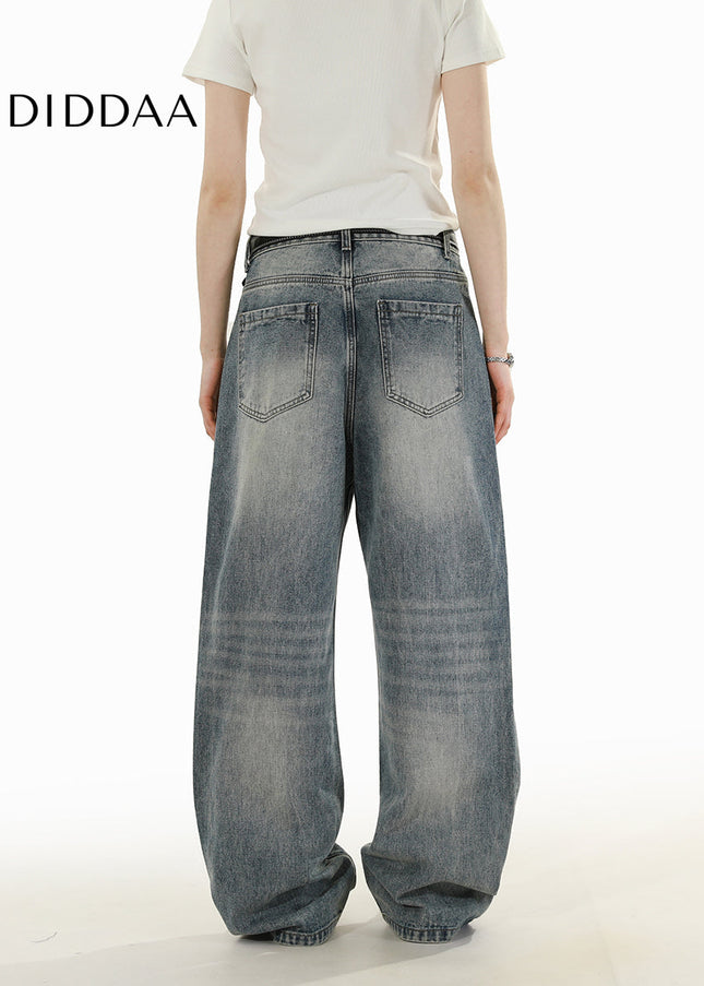 Blue Premium Straight-Leg Splash Jeans for Men and Women - Men’s Jeans