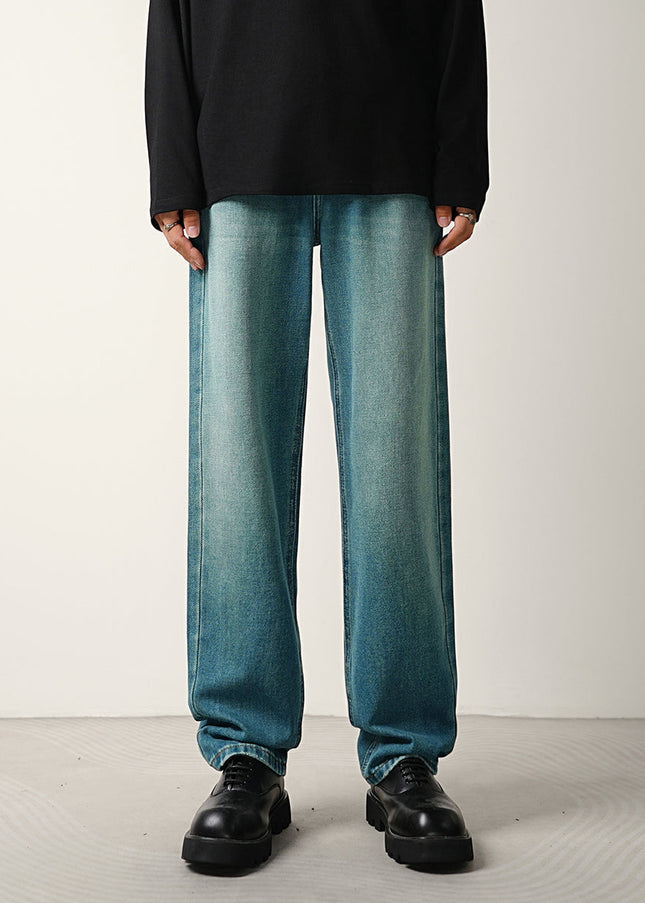 Blue Premium Stretch Loose Drap Straight-Leg Jeans - 28 / Blue - Men’s Jeans