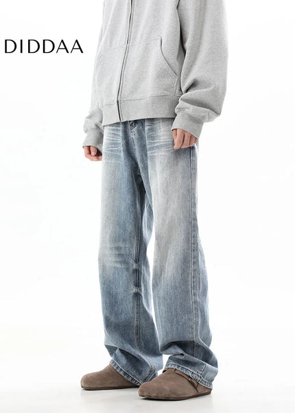 Blue Relaxed Fit American Hiphop Wide Leg Jeans - Men’s Jeans