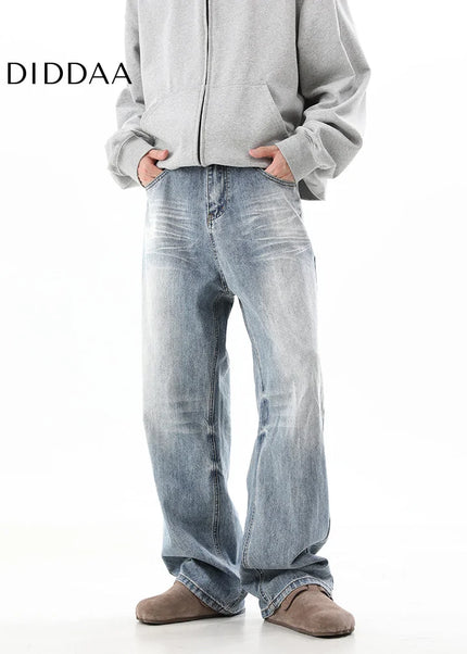 Blue Relaxed Fit American Hiphop Wide Leg Jeans - Men’s Jeans