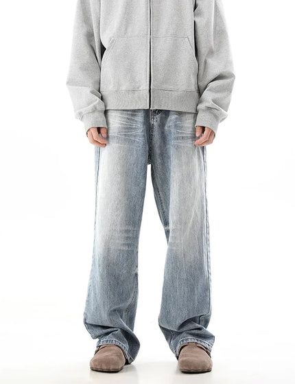 Blue Relaxed Fit American Hiphop Wide Leg Jeans - S / Light Blue - Men’s Jeans