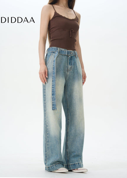 Blue Relaxed Fit Straight Jeans for Couples Trend - Women’s Jeans