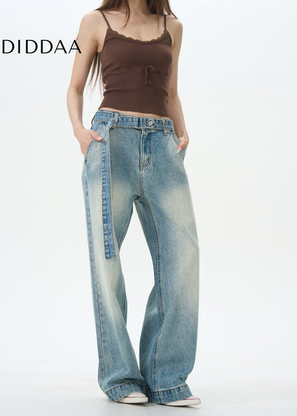 Blue Relaxed Fit Straight Jeans for Couples Trend - Women’s Jeans