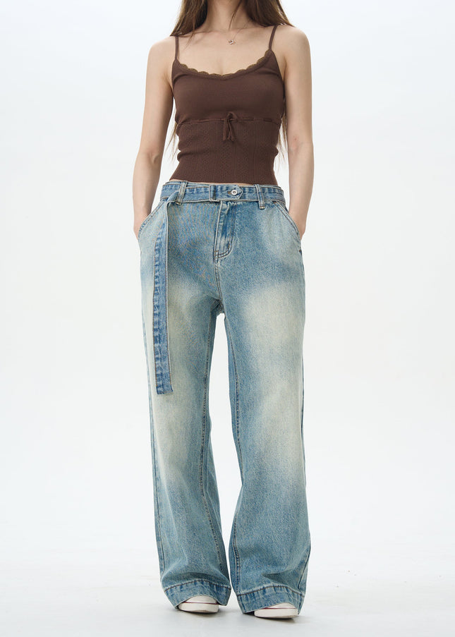 Blue Relaxed Fit Straight Jeans for Couples Trend - Women’s Jeans