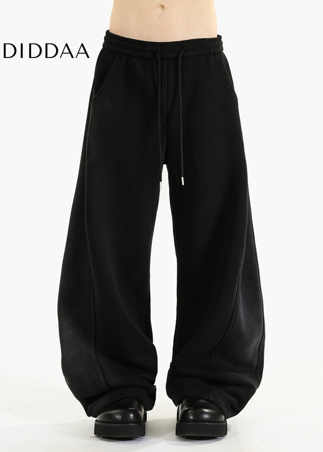 Blue Retro Distressed Loose Wide-leg Sweatpants - Unisex Sweatpants