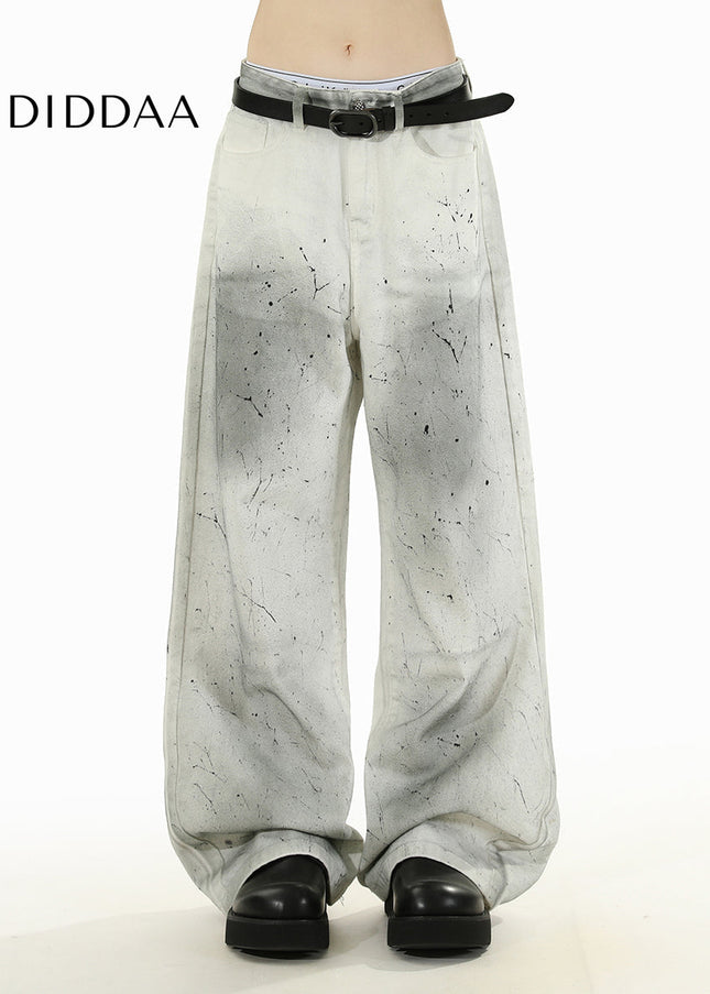 Blue Retro Distressed Straight-Leg Casual Jeans - Men’s Jeans