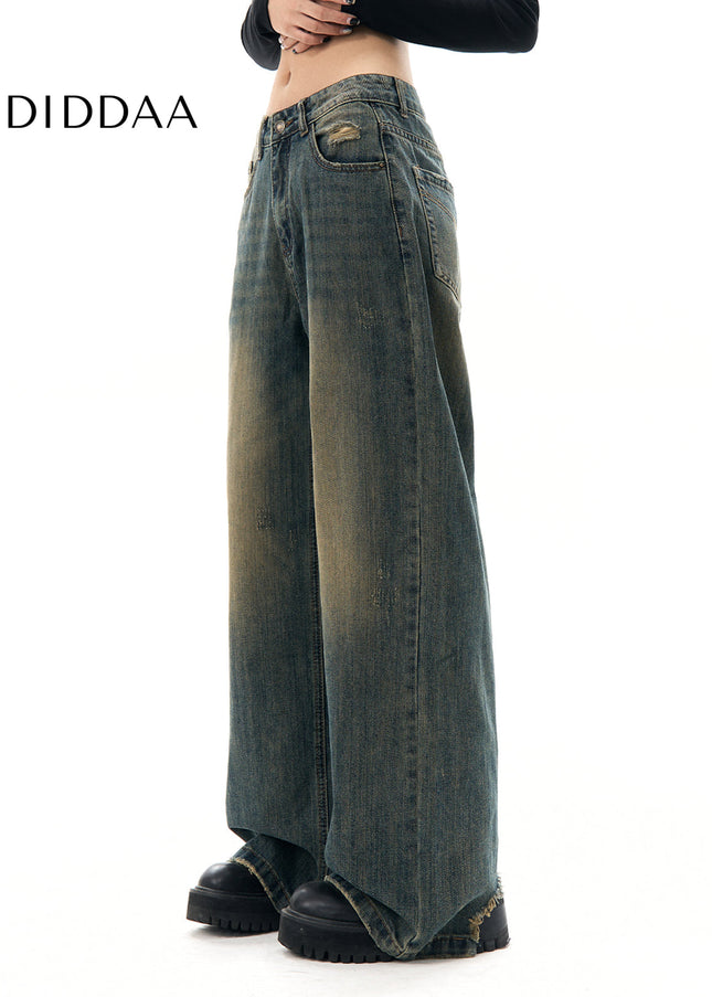 Blue Retro Drape AGUA Straight-Leg Jeans Women’s 2025 - Women’s Jeans