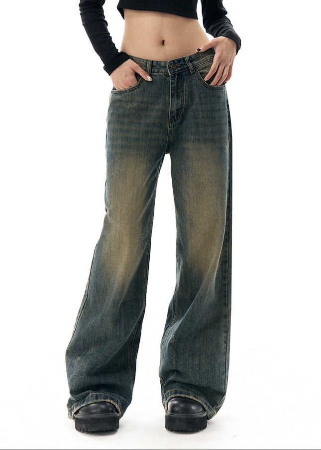 Blue Retro Drape AGUA Straight-Leg Jeans Women’s 2025 - Women’s Jeans