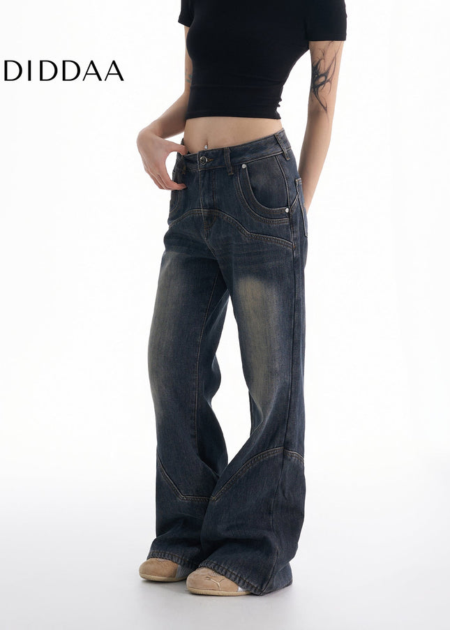 Blue Retro Flare High-Rise Bootcut Jeans for Women - Women’s Jeans