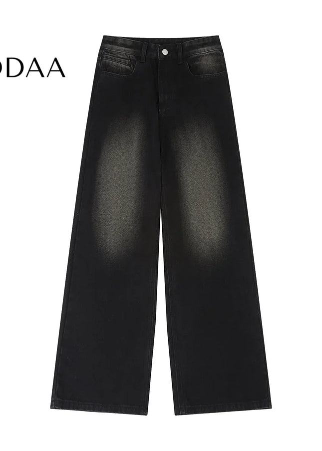 Blue Retro Gradient Wash Loose Straight-Leg Jeans - Men’s Jeans