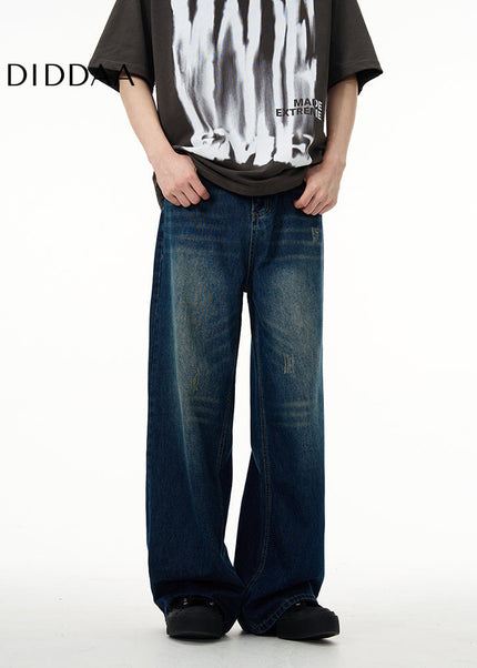 Blue Retro High-Quality Men’s Jeans for Trendy Couples - Women’s Jeans