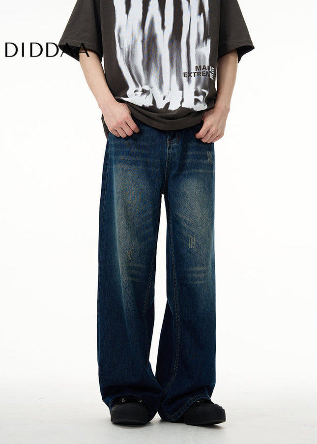 Blue Retro High-Quality Men’s Jeans for Trendy Couples - Women’s Jeans