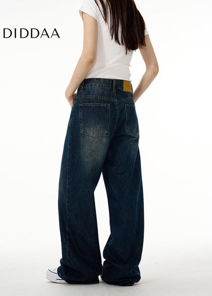 Blue Retro High-Quality Men’s Jeans for Trendy Couples - Women’s Jeans