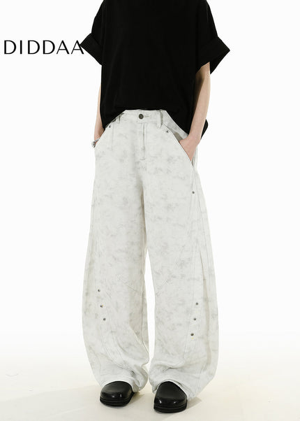 Blue Retro Loose Fit RAVENOASIS Scimitar Jeans - Men’s Jeans