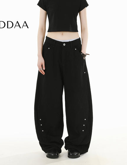 Blue Retro Loose Fit RAVENOASIS Scimitar Jeans - S / Black - Men’s Jeans