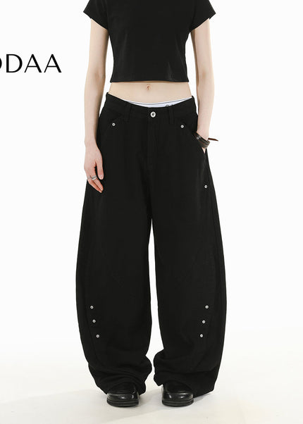 Blue Retro Loose Fit RAVENOASIS Scimitar Jeans - S / Black - Men’s Jeans