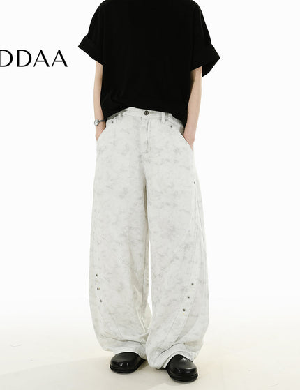 Blue Retro Loose Fit RAVENOASIS Scimitar Jeans - S / White - Men’s Jeans