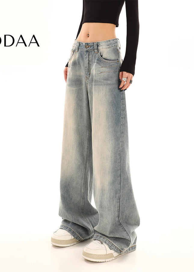 Blue Retro Loose-Fit Straight-Leg Jeans - S / Vintage Blue - Women’s Jeans