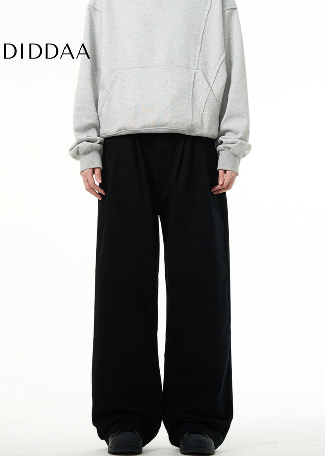 Blue Retro Loose Fit Wide Leg Jeans for Men - Men’s Jeans