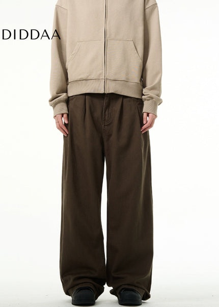 Blue Retro Loose Fit Wide Leg Jeans for Men - Men’s Jeans