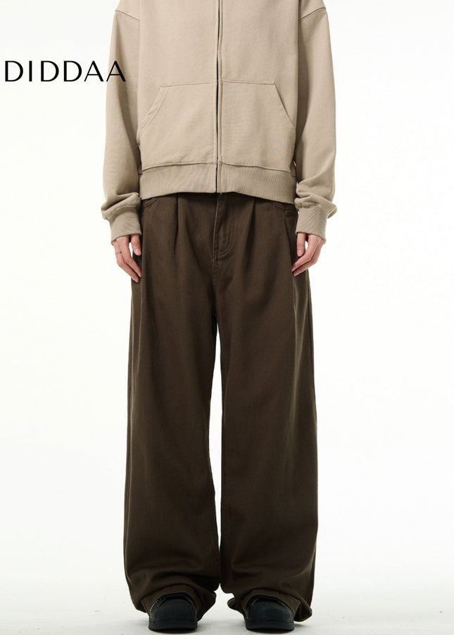 Blue Retro Loose Fit Wide Leg Jeans for Men - Men’s Jeans