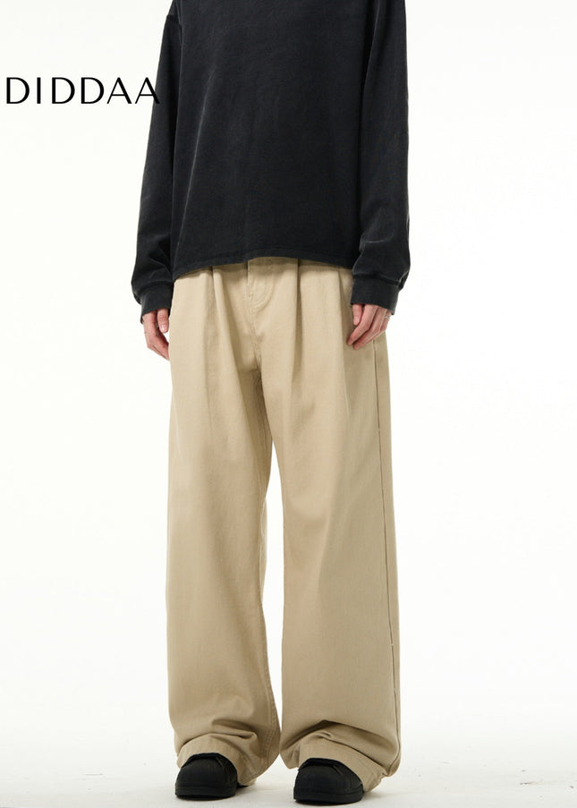 Blue Retro Loose Fit Wide Leg Jeans for Men - Men’s Jeans